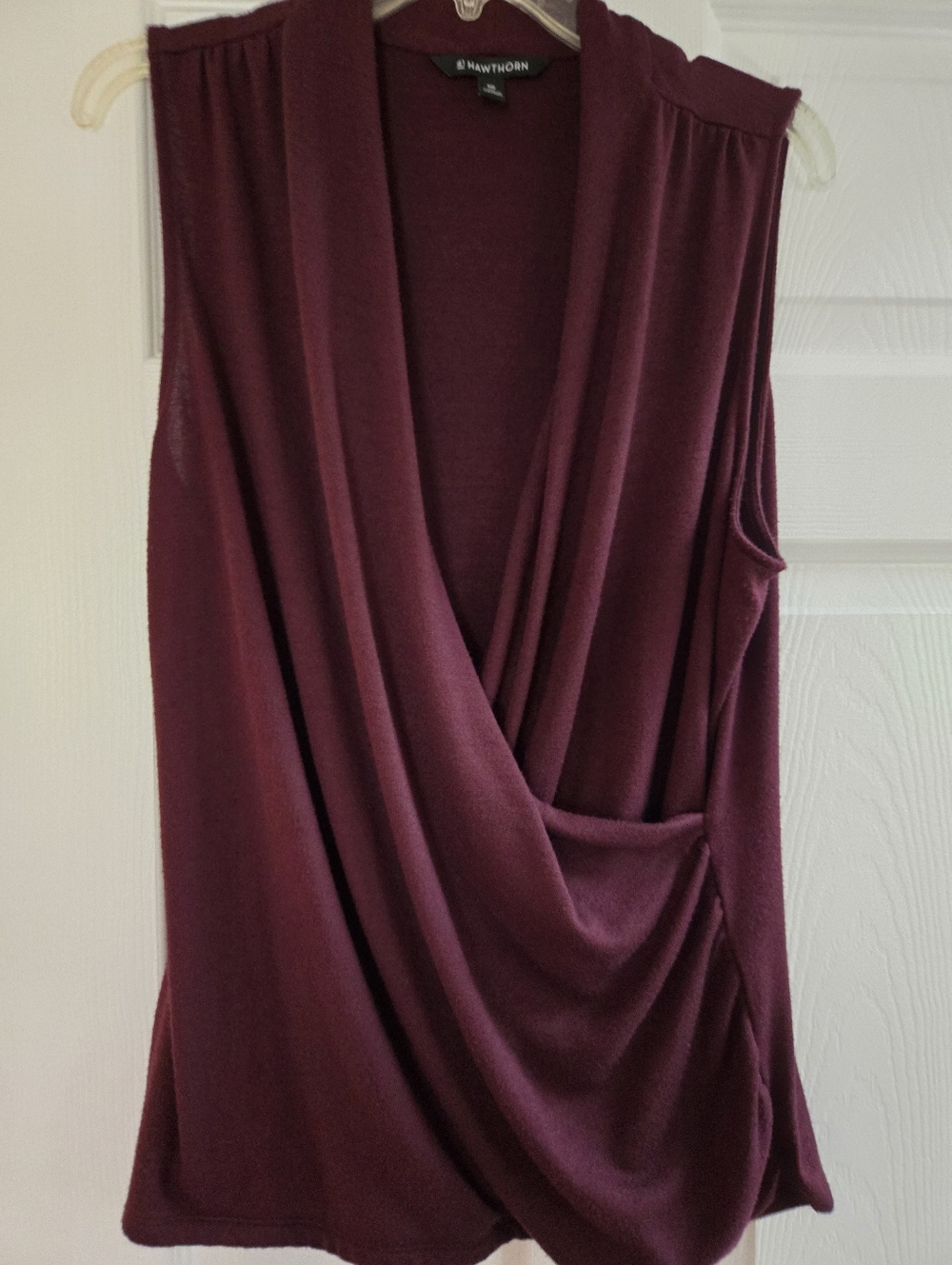 41 Hawthorn Draped Sleeveless Top - Burgundy